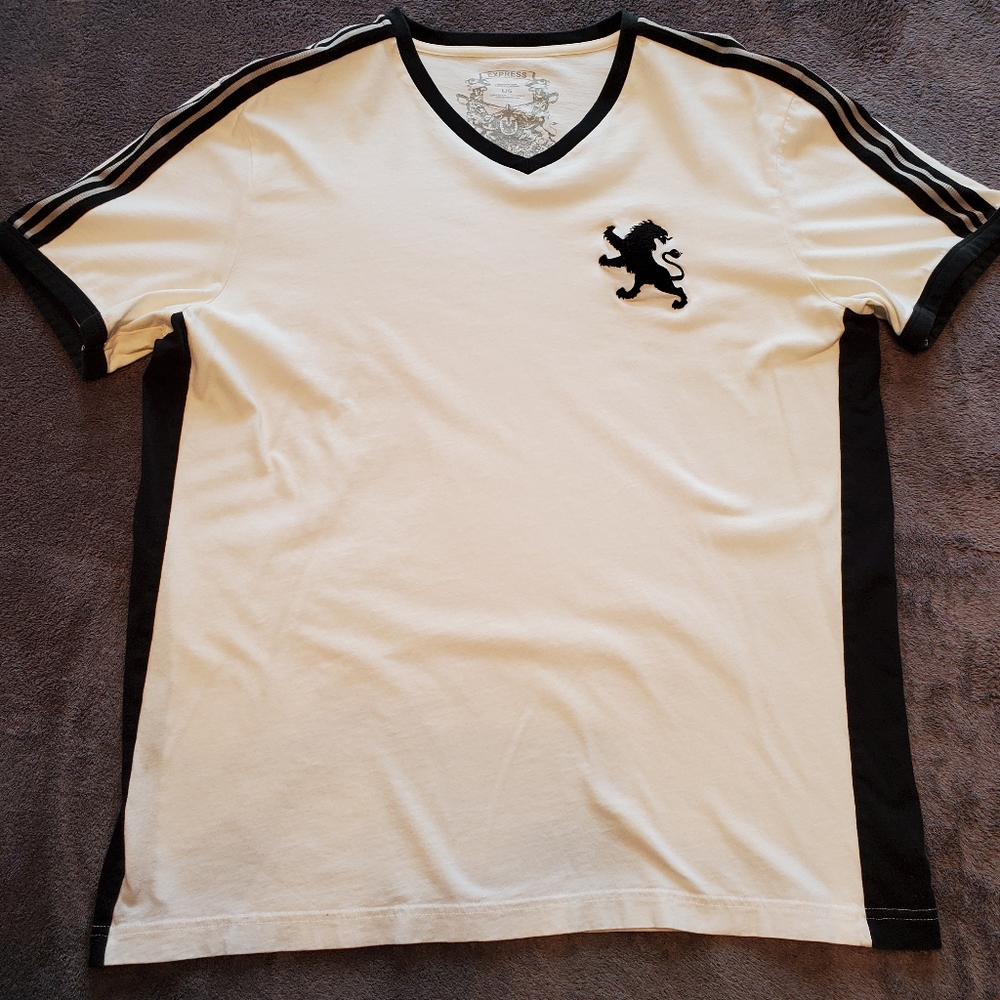 Express Mens V-Neck T-Shirt Size L